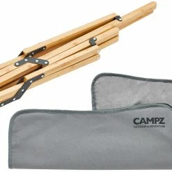 Flash-uitverkoop 😀 CAMPZ Bamboo Folding Chair Set With Cover, Grijs/bruin 😀 -KAMPA-winkel campz bamboo folding chair set with cover grey brown 17