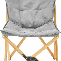 Alternative view of Flash-uitverkoop 😀 CAMPZ Bamboo Folding Chair Set With Cover, Grijs/bruin 😀