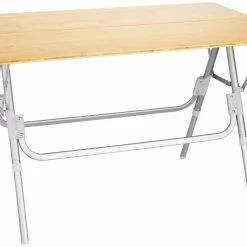 Flash-uitverkoop ๐งจ CAMPZ Bamboo Table 100x60x58cm, Bruin/grijs ๐