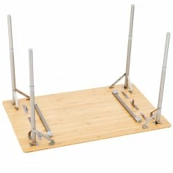 Beste deal 🌟 CAMPZ Bamboo Table 100x65x65cm With Storage Mesh, Bruin 🛒 -KAMPA-winkel campz bamboo table 100x65x65cm with storage mesh brown 5