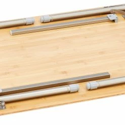 Beste deal 🌟 CAMPZ Bamboo Table 100x65x65cm With Storage Mesh, Bruin 🛒 -KAMPA-winkel campz bamboo table 100x65x65cm with storage mesh brown 8