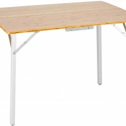 Uitgang 🎉 CAMPZ Bamboo Table 100x72x70cm Extra Strong, Bruin/grijs ⭐