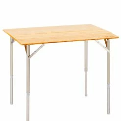 Goedkoop 😉 CAMPZ Bamboo Table 80x60x65cm With Storage Mesh, Bruin ❤️ -KAMPA-winkel campz bamboo table 80x60x60cm with storage mesh brown 2