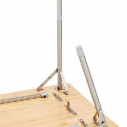 Goedkoop 😉 CAMPZ Bamboo Table 80x60x65cm With Storage Mesh, Bruin ❤️ -KAMPA-winkel campz bamboo table 80x60x60cm with storage mesh brown 7