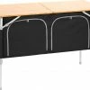 Goedkoopste ✨ CAMPZ Bamboo Table 120x50x80cm With Storage Shelf, Bruin/zwart 😉 -KAMPA-winkel campz bamboo table with storage shelf brown black 1