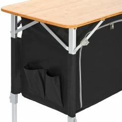 Goedkoopste ✨ CAMPZ Bamboo Table 120x50x80cm With Storage Shelf, Bruin/zwart 😉 19 Goedkoopste ✨ CAMPZ Bamboo Table 120x50x80cm With Storage Shelf, Bruin/zwart 😉 -KAMPA-winkel campz bamboo table with storage shelf brown black 4