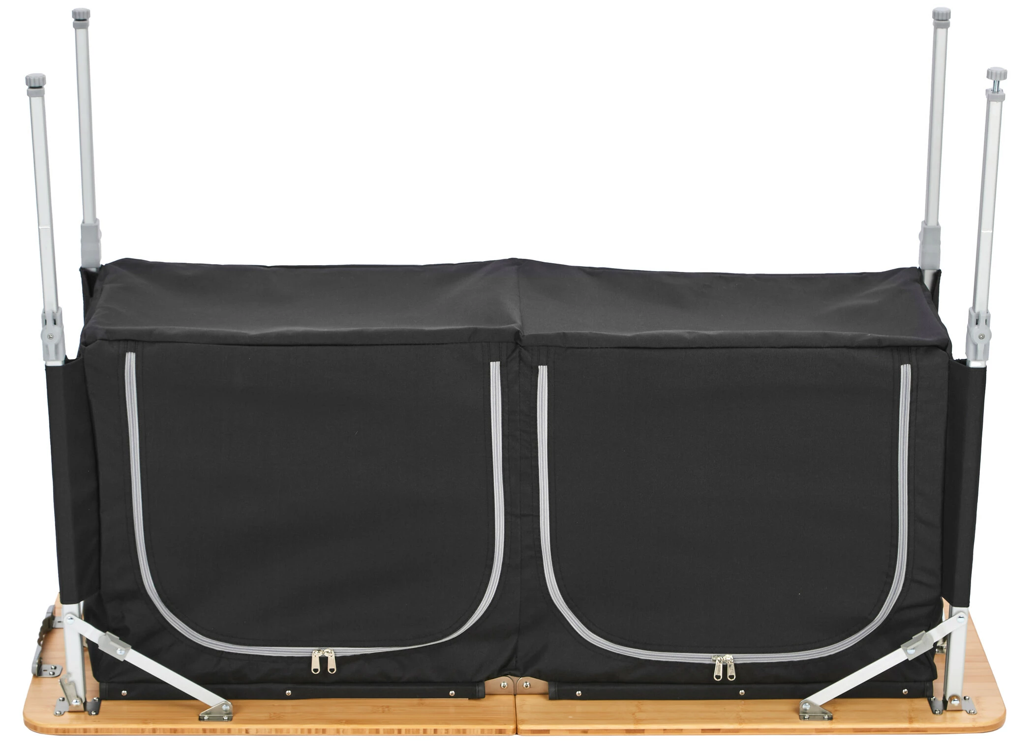 Goedkoopste ✨ CAMPZ Bamboo Table 120x50x80cm With Storage Shelf, Bruin/zwart 😉 9 Goedkoopste ✨ CAMPZ Bamboo Table 120x50x80cm With Storage Shelf, Bruin/zwart 😉 - Afbeelding 7