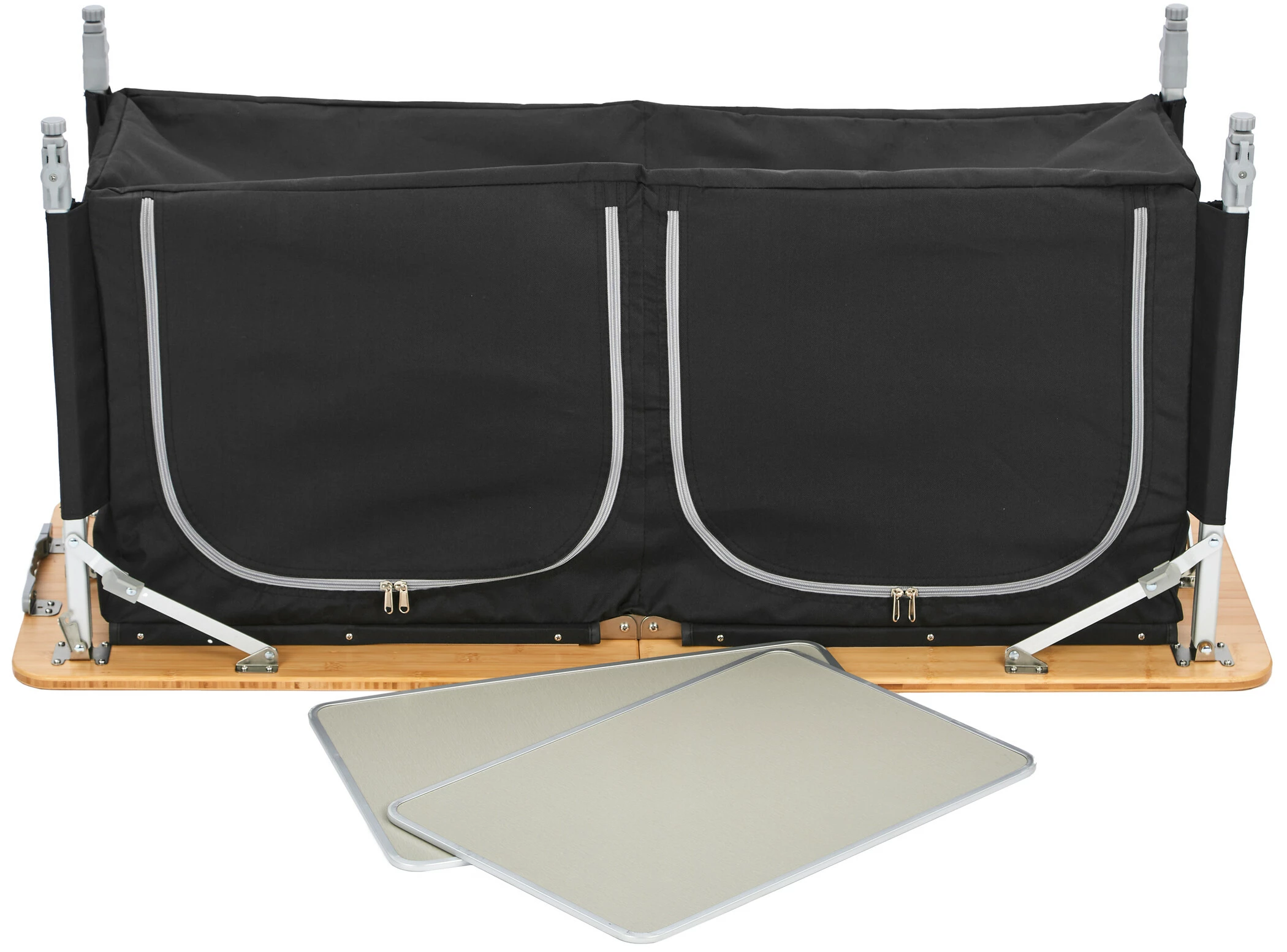 Goedkoopste ✨ CAMPZ Bamboo Table 120x50x80cm With Storage Shelf, Bruin/zwart 😉 10 Goedkoopste ✨ CAMPZ Bamboo Table 120x50x80cm With Storage Shelf, Bruin/zwart 😉 - Afbeelding 8