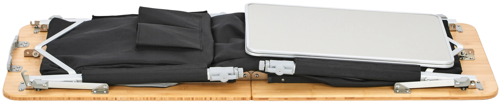 Goedkoopste ✨ CAMPZ Bamboo Table 120x50x80cm With Storage Shelf, Bruin/zwart 😉 11 Goedkoopste ✨ CAMPZ Bamboo Table 120x50x80cm With Storage Shelf, Bruin/zwart 😉 - Afbeelding 9