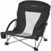 Beste Verkoop 😉 CAMPZ Beach Chair Low, Zwart/grijs 🔥 -KAMPA-winkel campz beach chair low black grey 1