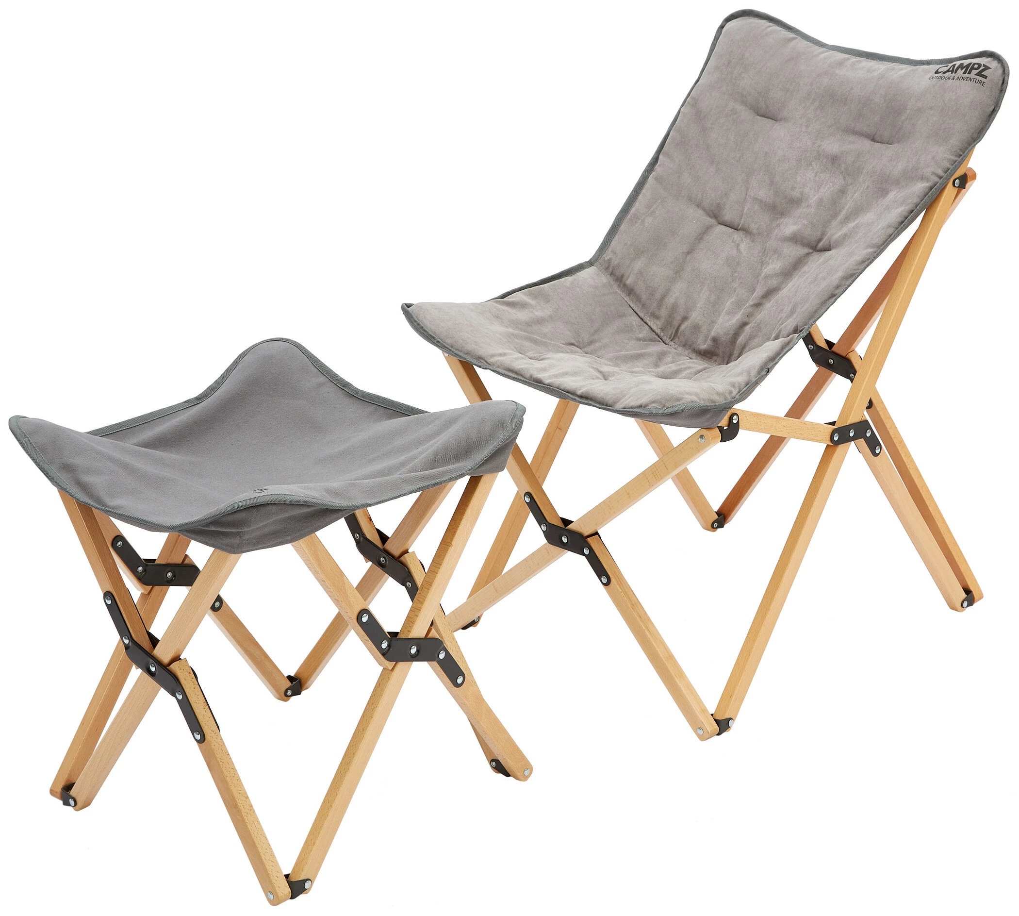 Beste recensies van ๐งจ CAMPZ Beech Wood Folding Chair Set With Cover And Footrest, Grijs/bruin ๐ 4 Beste recensies van ๐งจ CAMPZ Beech Wood Folding Chair Set With Cover And Footrest, Grijs/bruin ๐ - Afbeelding 2