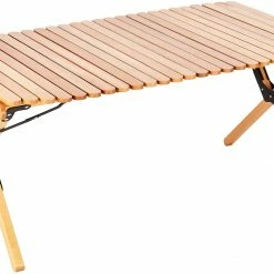 Promo ✔️ CAMPZ Beech Wood Roll-Out Table 100x60x45cm, Bruin 🥰