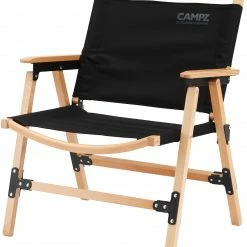 Kopen 🧨 CAMPZ Comfort Beech Wood Folding Chair, Zwart/bruin 🛒