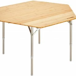 Uitgang 🛒 CAMPZ Hexa Bamboe Vouwtafel 100x86x40/60cm, Bruin 🧨