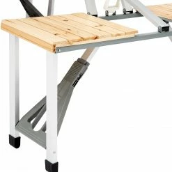 Flash-uitverkoop 🎉 CAMPZ Iwaki Picnic Table Set Fir Wood, Bruin/grijs ⌛ -KAMPA-winkel campz iwaki fir wood picnic furniture set brown silver 11