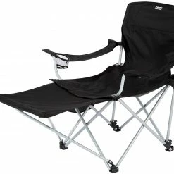 Begroting 🛒 CAMPZ Lounger Vouwstoel Met Afneembare Voetsteun, Zwart 👏