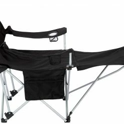 Begroting 🛒 CAMPZ Lounger Vouwstoel Met Afneembare Voetsteun, Zwart 👏 -KAMPA-winkel campz lounger folding chair with detachable footrest black 3 1