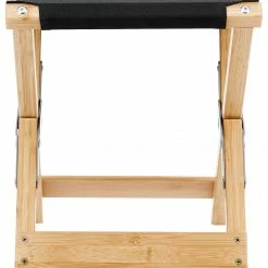 Korting ✨ CAMPZ Folding Stool Bamboo, Zwart/bruin 😀 -KAMPA-winkel campz lounger folding chair with detachable footrest black 3
