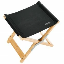 Korting ✨ CAMPZ Folding Stool Bamboo, Zwart/bruin 😀 -KAMPA-winkel campz lounger folding chair with detachable footrest black 4