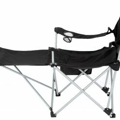 Begroting 🛒 CAMPZ Lounger Vouwstoel Met Afneembare Voetsteun, Zwart 👏 -KAMPA-winkel campz lounger folding chair with detachable footrest black 5 1