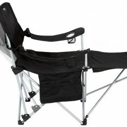 Begroting 🛒 CAMPZ Lounger Vouwstoel Met Afneembare Voetsteun, Zwart 👏 -KAMPA-winkel campz lounger folding chair with detachable footrest black 6 1