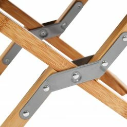 Korting ✨ CAMPZ Folding Stool Bamboo, Zwart/bruin 😀 -KAMPA-winkel campz lounger folding chair with detachable footrest black 6