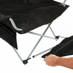 Begroting 🛒 CAMPZ Lounger Vouwstoel Met Afneembare Voetsteun, Zwart 👏 -KAMPA-winkel campz lounger folding chair with detachable footrest black 8 1