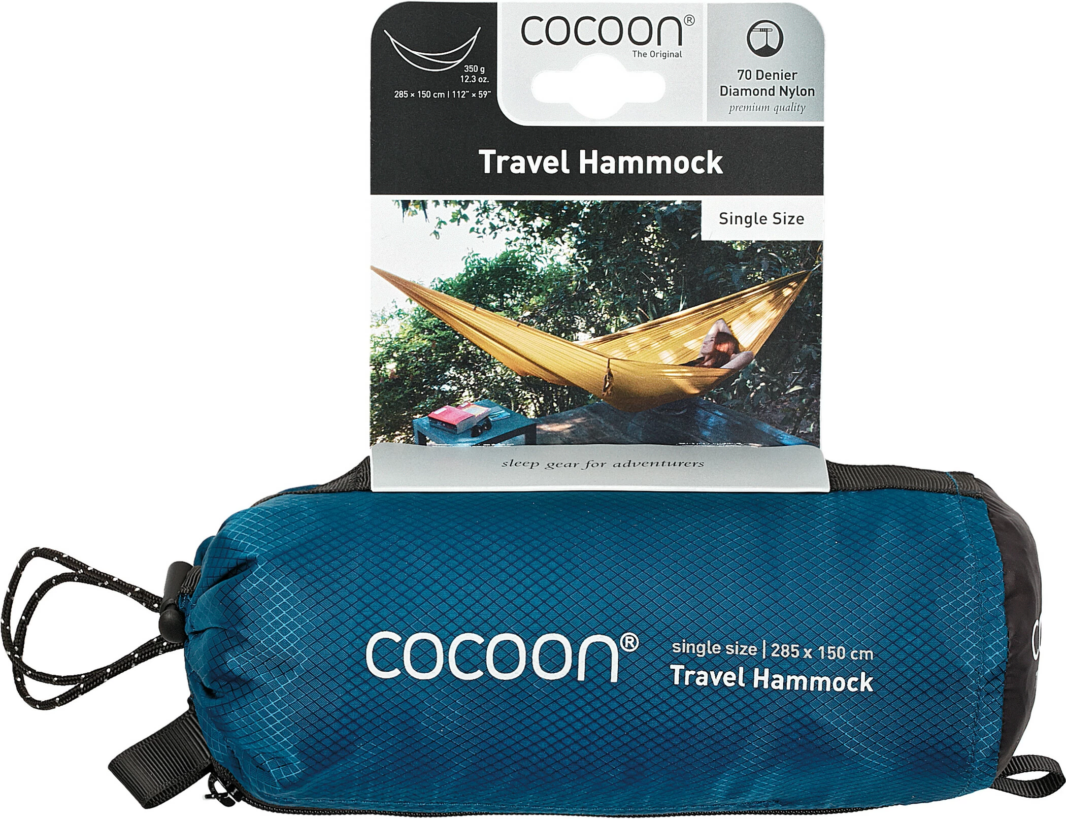 Gloednieuw ⭐ Cocoon Reis Hangmat Eenpersoons, Blauw ⭐ 4 Gloednieuw ⭐ Cocoon Reis Hangmat Eenpersoons, Blauw ⭐ - Afbeelding 2