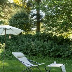 Korting 🧨 Lafuma Mobilier Transabed Klapstoel Met Cannage Phifertex, Groen/grijs 🥰 -KAMPA-winkel lafuma mobilier transabed liegestuhl batyline seigle 3